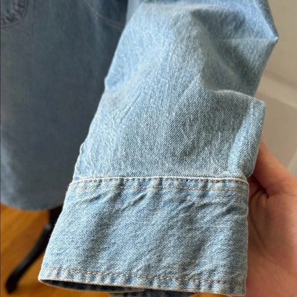 Oversized denim rhinestone jacket - Picture 4 of 10